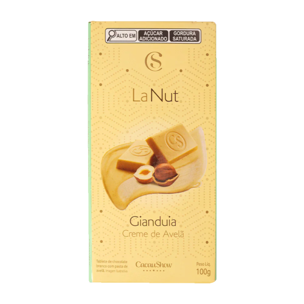 Tablete LaNut de Chocolate Branco e Avelã 100g
