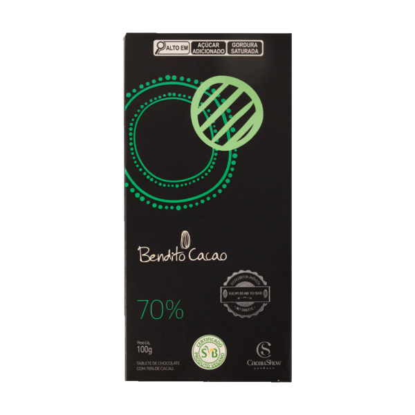 Tablete Bendito Cacao de Chocolate 70% Cacau 100g